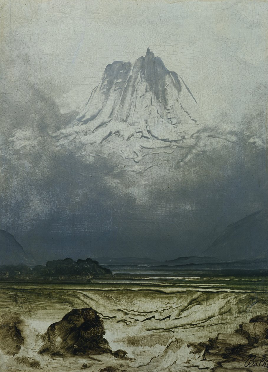 Studium Krajobrazu, Norwegia Północna (olej na panelu) autorstwa Peder Balke