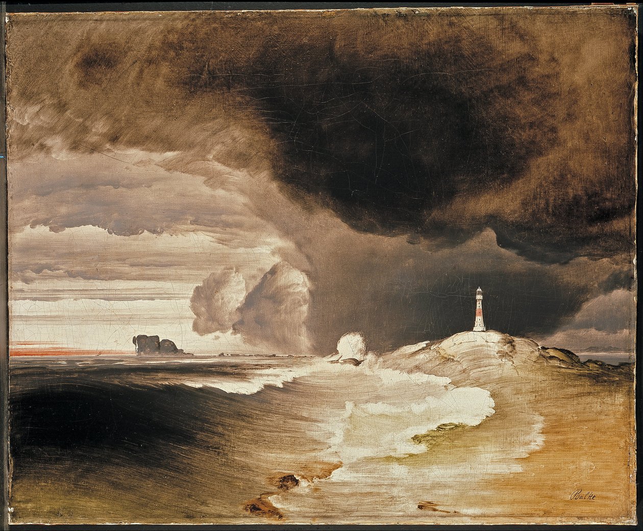 Latarnia morska na norweskim wybrzeżu autorstwa Peder Balke
