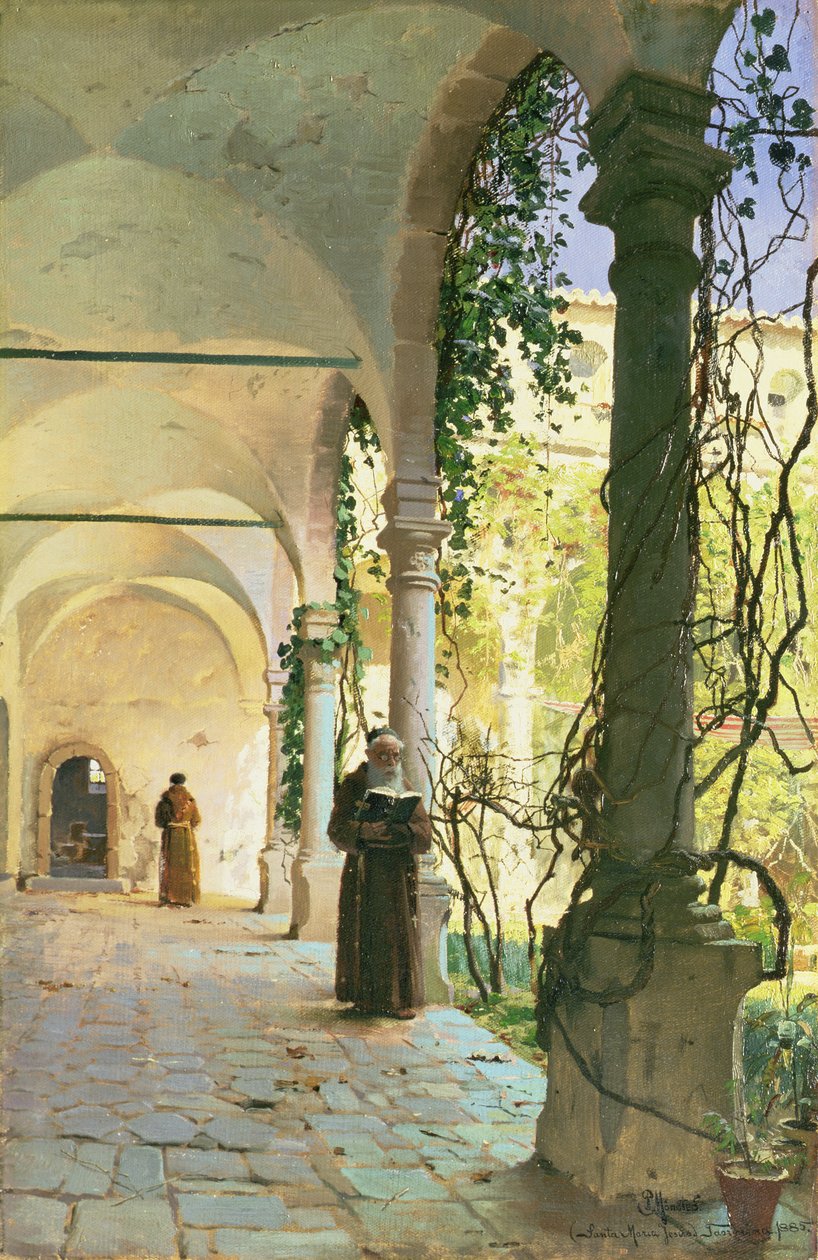 W krużgankach klasztoru Santa Maria Jesus w Taorminie autorstwa Peder Monsted