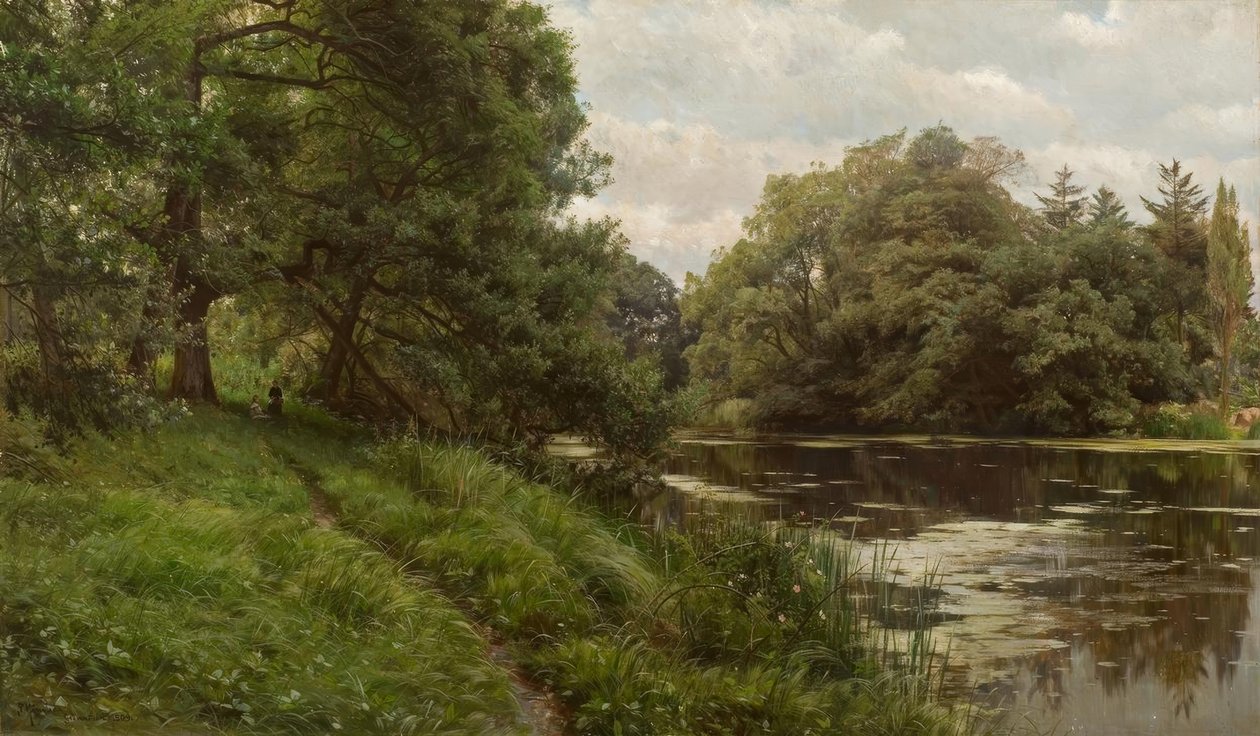 P.Mönsted, letni dzień nad wodą autorstwa Peder Monsted
