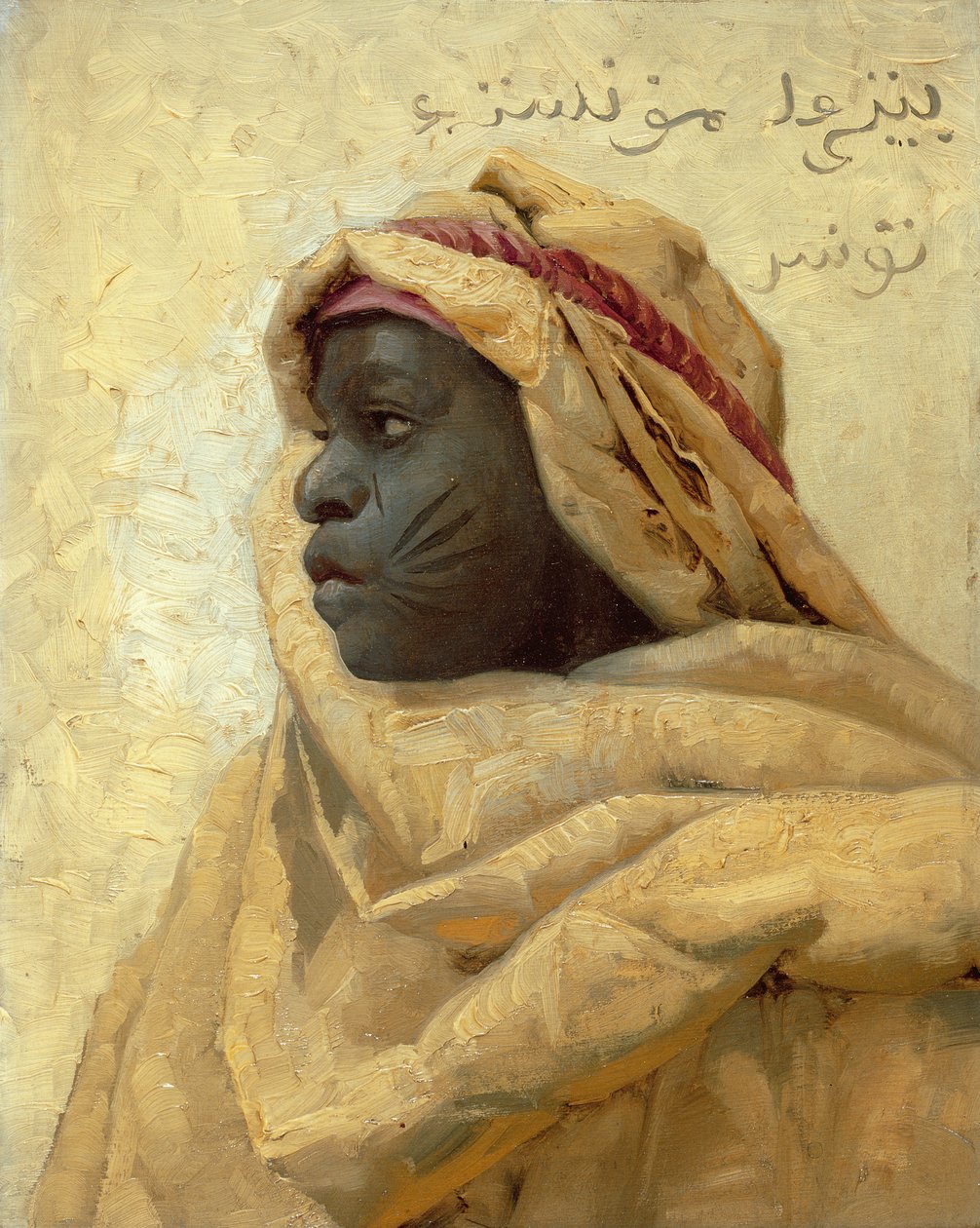 Portret Nubijczyka (olej na panelu) autorstwa Peder Monsted