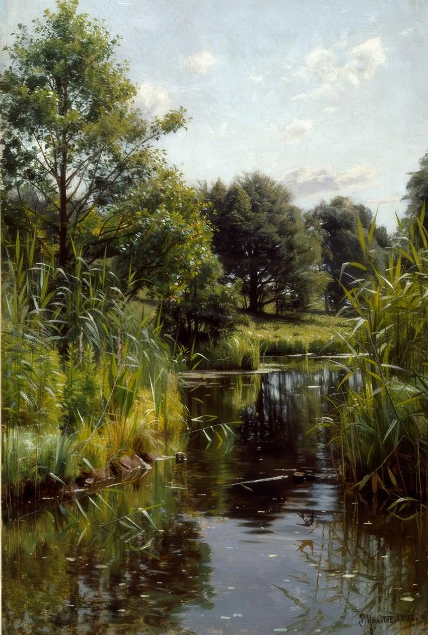 Stroiki na jeziorze autorstwa Peder Monsted