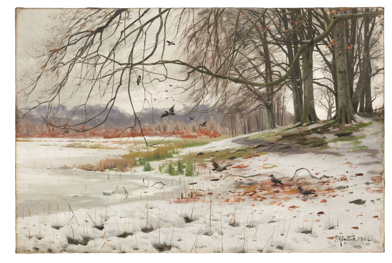 Śnieżny krajobraz autorstwa Peder Monsted