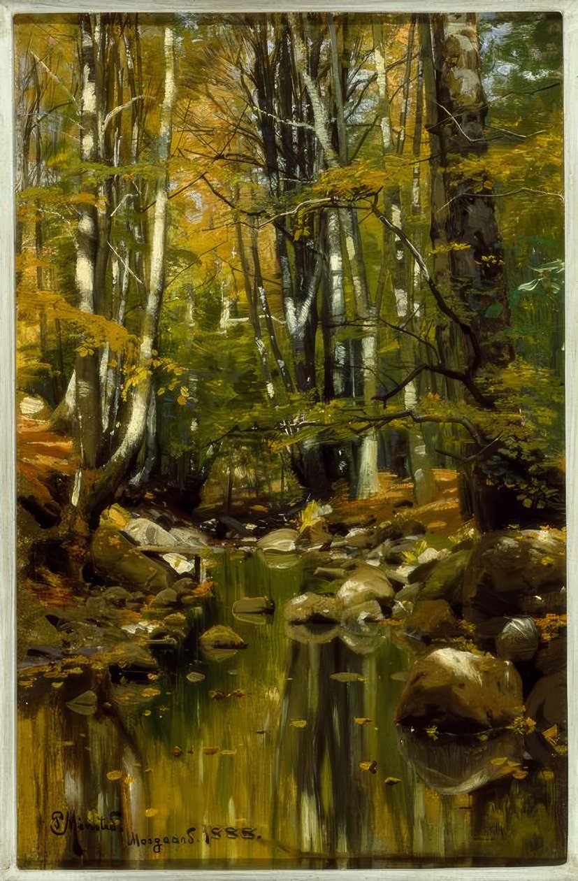 Leśny potok późnym latem autorstwa Peder Monsted
