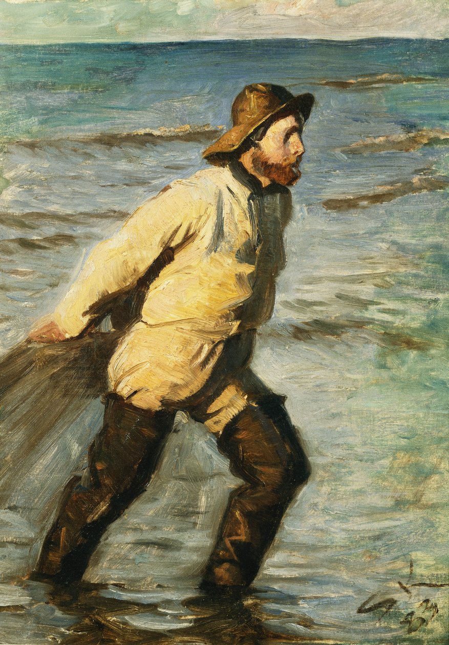 Rybak ciągnący w swoich sieciach, 1883 r. autorstwa Peder Severin Krøyer