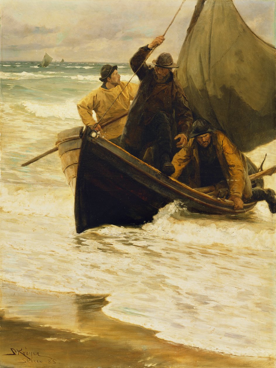 Powrót rybaka do domu, Skagen, 1885 autorstwa Peder Severin Krøyer