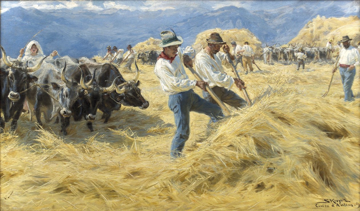 Młócenie w Abruzji autorstwa Peder Severin Krøyer