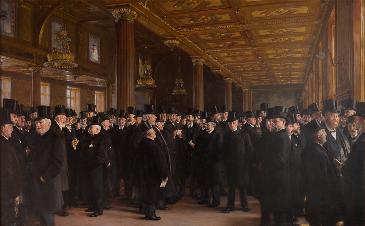 Obraz giełdowy lub z Kopenhaskiej Giełdy Papierów Wartościowych autorstwa Peder Severin Krøyer