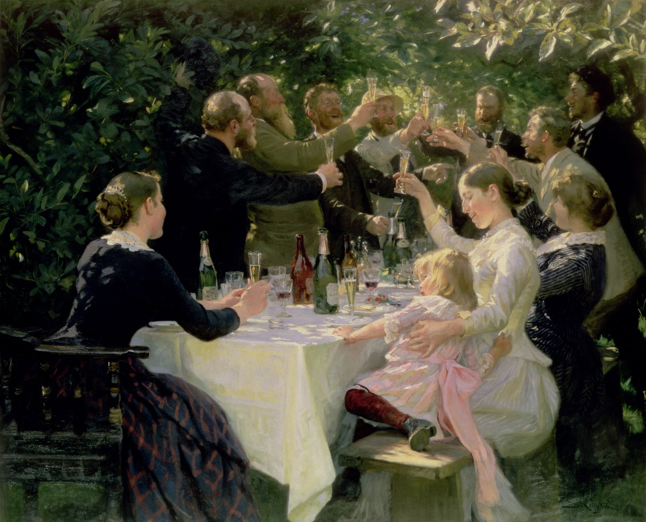 Hip Hip Hurra! Impreza Artystów w Skagen, 1888 autorstwa Peder Severin Krøyer