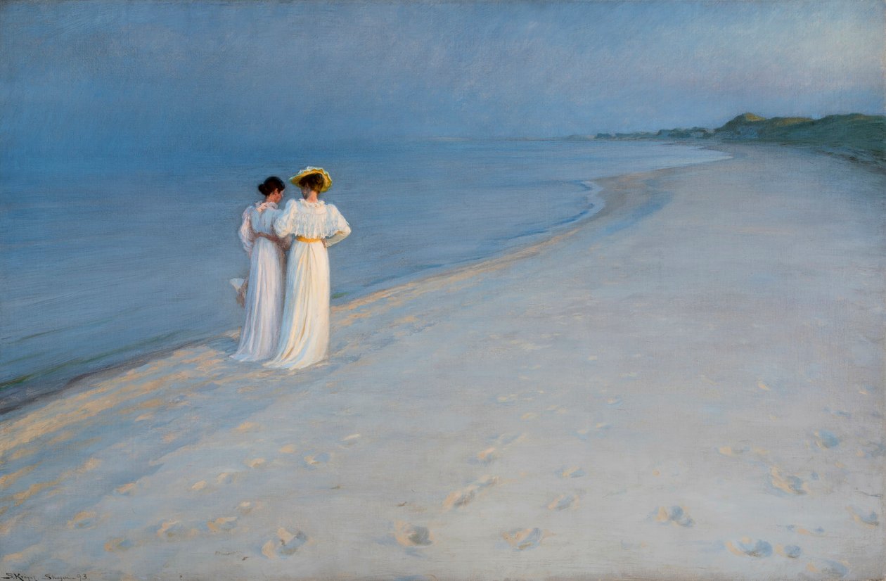 Cichy wieczór na południowej plaży w Skagen, 1893. autorstwa Peder Severin Krøyer