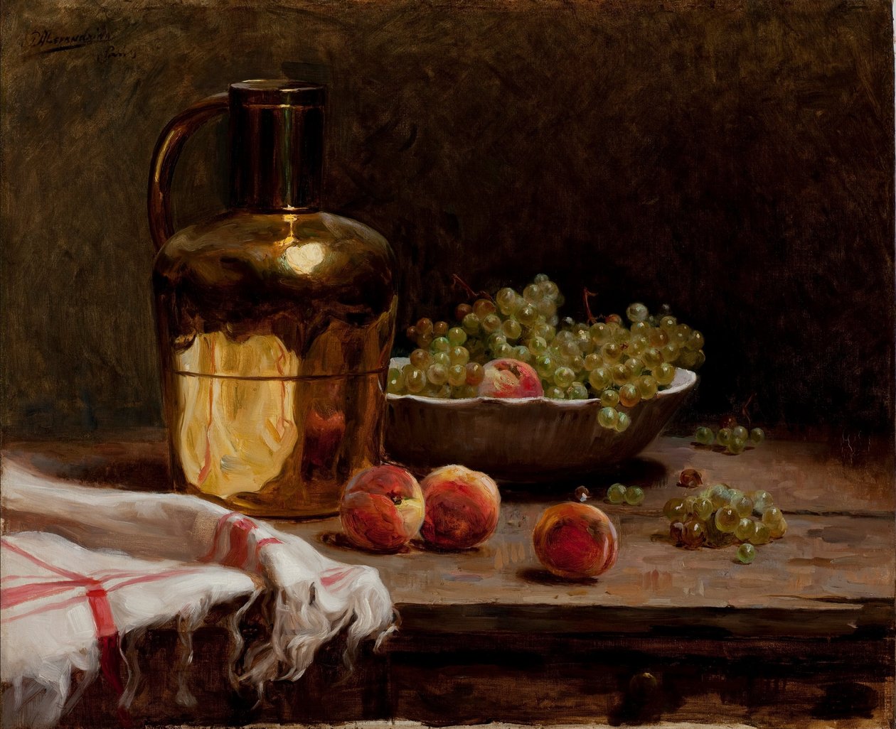 Martwa natura - Winogrona i brzoskwiniePortugali: Martwa natura - Winogrona i brzoskwinien autorstwa Pedro Alexandrino Borges