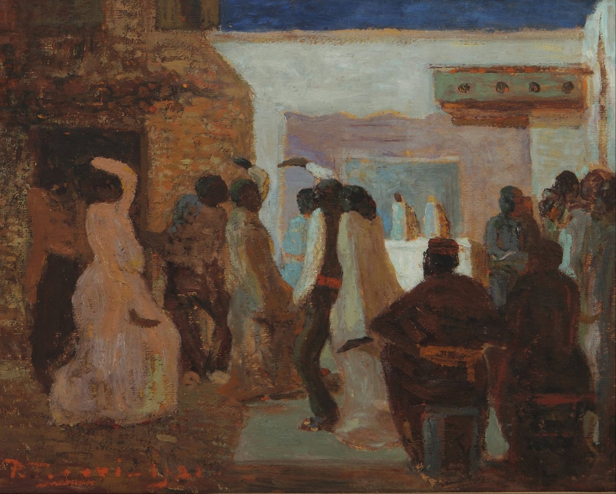 Candombe lub Candombe pod księżycem autorstwa Pedro Figari