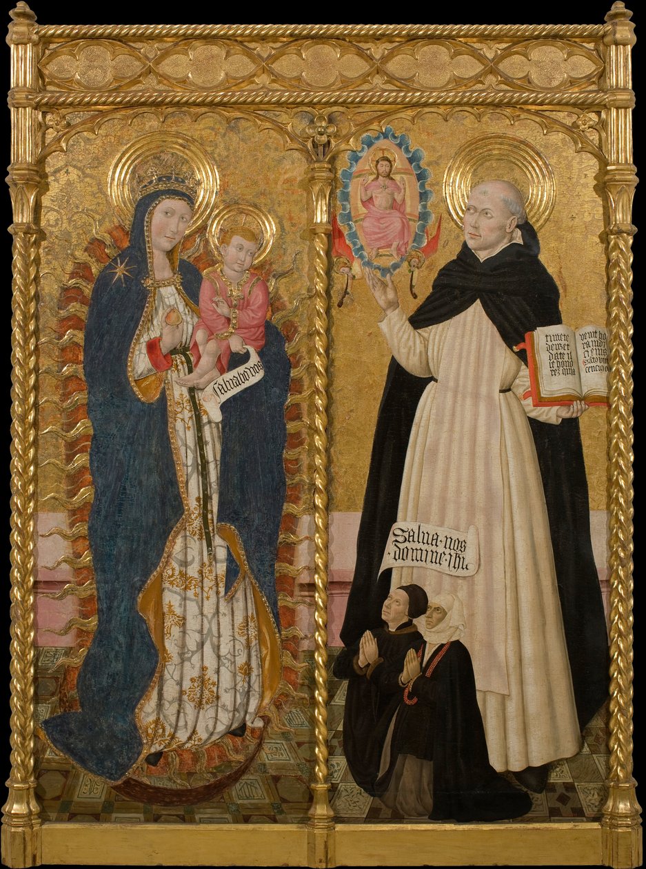 Apokaliptyczna Dziewica i św. Wincenty Ferrer z dwoma Darczyńcami autorstwa Pedro Garcia de Benavarre