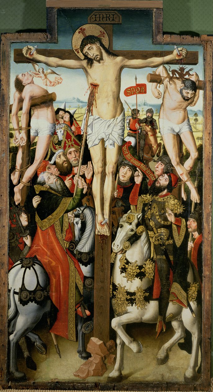 Kalwaria (tempera na panelu) autorstwa Pedro Sanchez Sarabia
