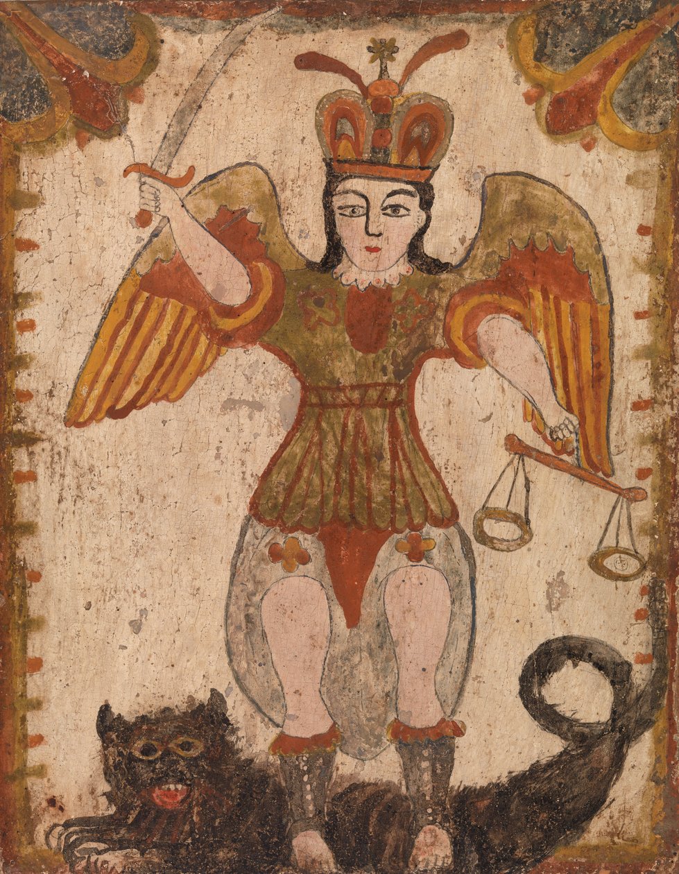 Archanioł Św. 1810 (farba wodna na desce drewnianej) autorstwa Pedro Antonio Frésquis