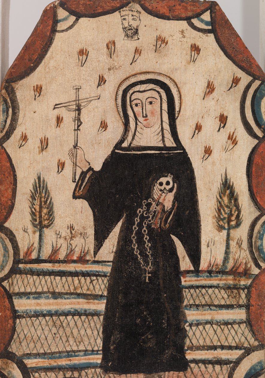 Święta Rita z Cascia, ok.1815 (farba na bazie wody na desce) autorstwa Pedro Antonio Frésquis