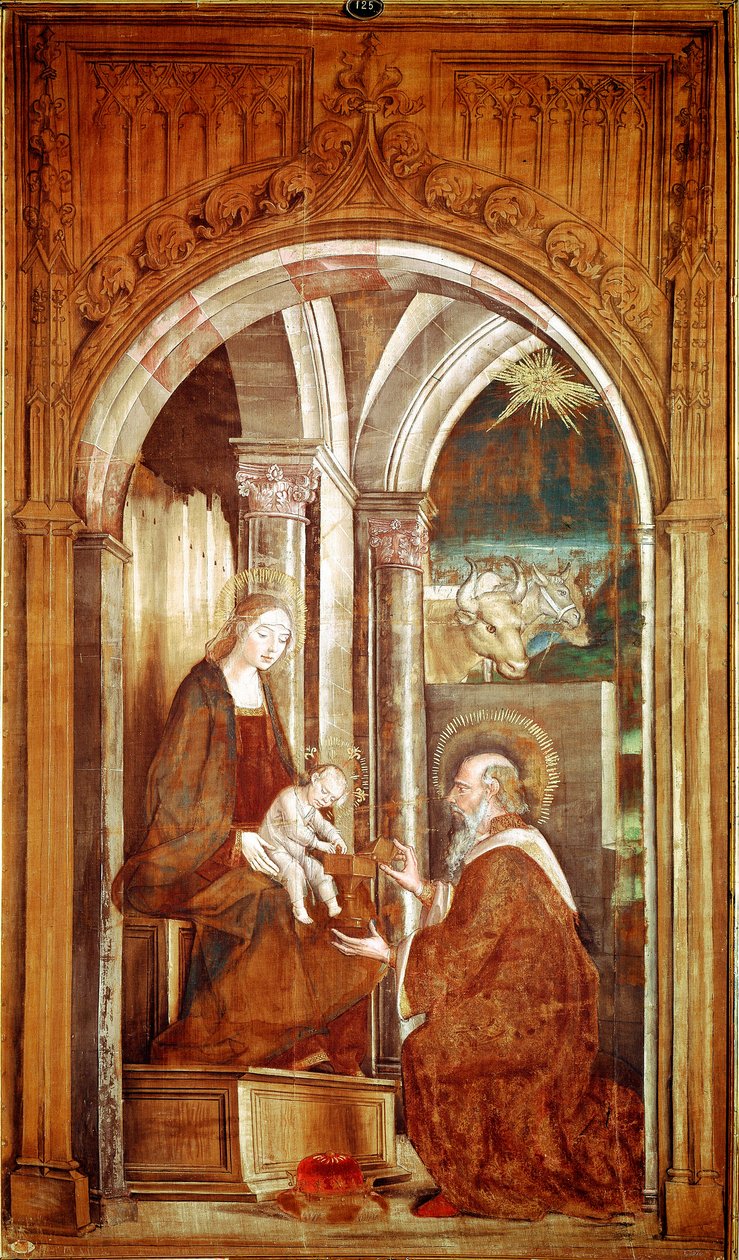 Adoracja obrazu Trzech Króli – Pedro Berruguete (1450/1455-1504) Madryt, Muzeum Prado autorstwa Pedro Berruguete