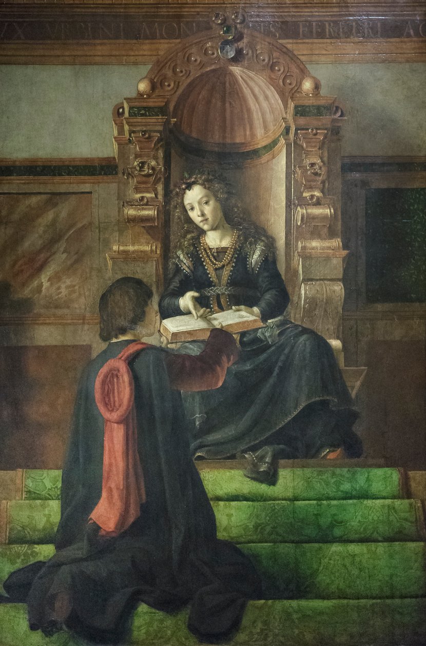 Alegoria retoryki, ok. 1477-82 (olej na płycie) autorstwa Pedro Berruguete
