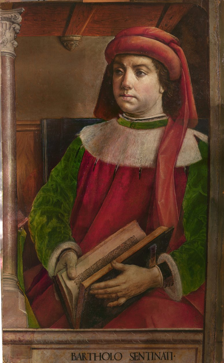 Bartole en łac. Bartolus de Saxoferrato (1313-1356) - Bartolus de Saxoferrato par Berruguete, Pedro (1450-1503). Olej na drewnie, format: 95x57, ok. 1473-1475, Galeria Narodowa Marchii, Urbino autorstwa Pedro Berruguete
