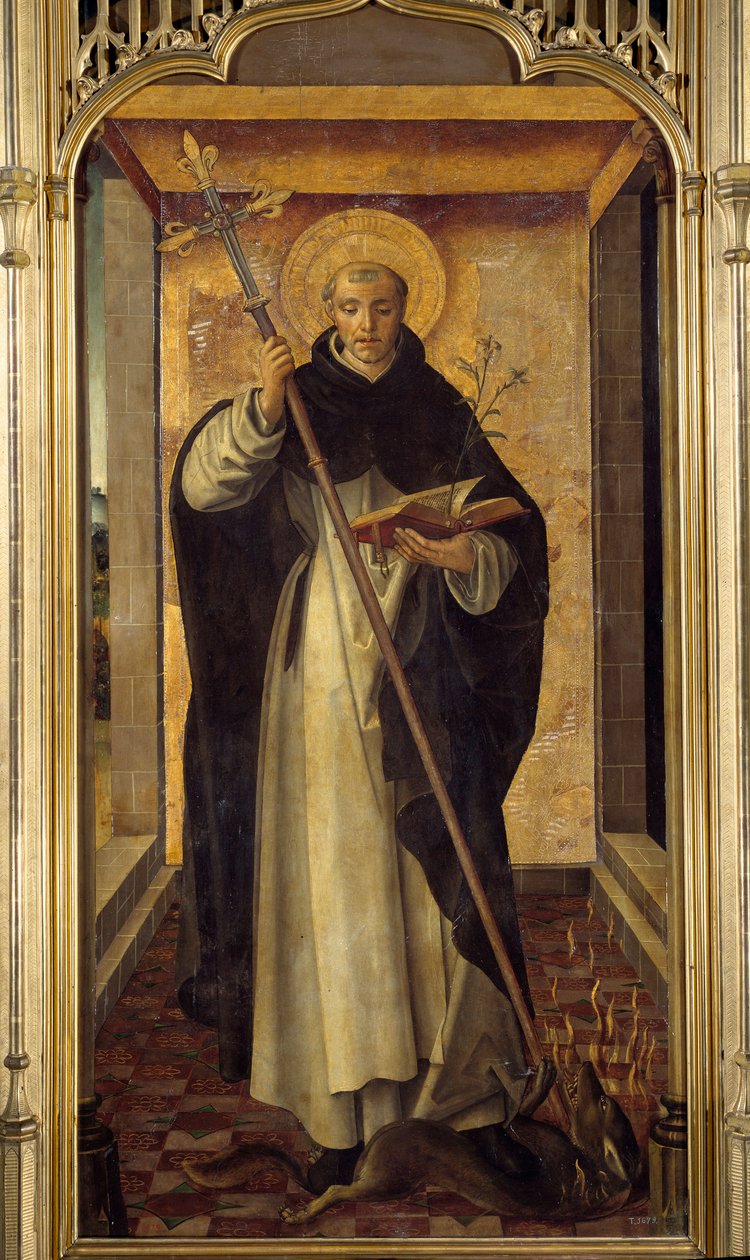 Reprezentacja św. Dominika de Guzman (1170-1221), założycielki zakonu dominikanów Obraz autorstwa Pedro Berruguete (1450-1504) XV w. Nd. 1,77x0,9 m Madryt, Muzeum Prado autorstwa Pedro Berruguete