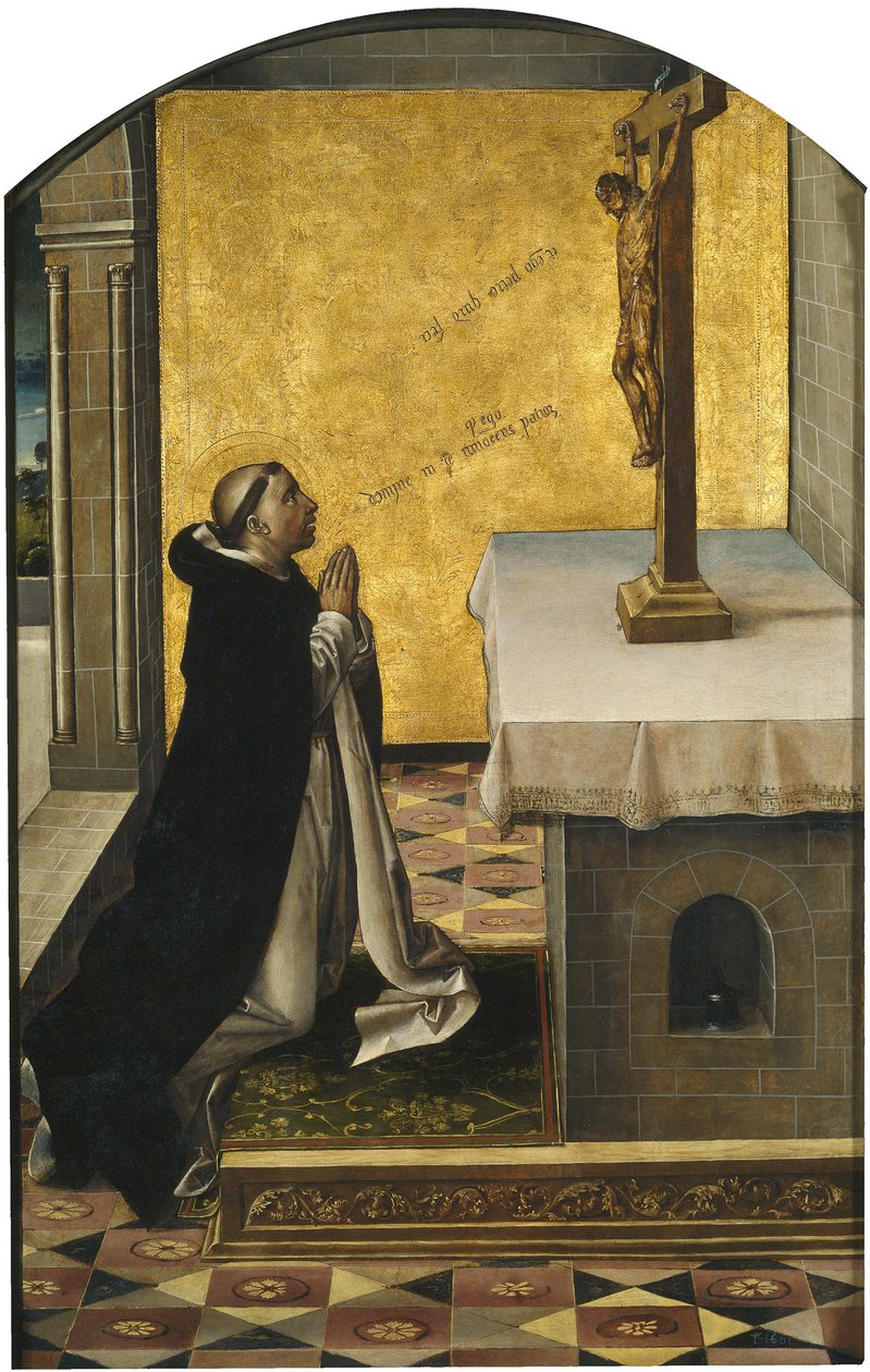 Św. Piotr Męczennik na Modlitwie, 1493-1499 autorstwa Pedro Berruguete