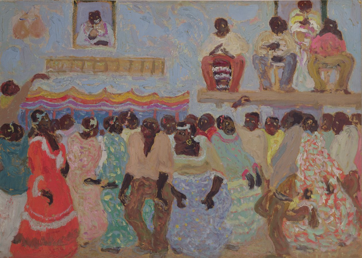 Czarny taniec (olej na karcie) autorstwa Pedro Figari