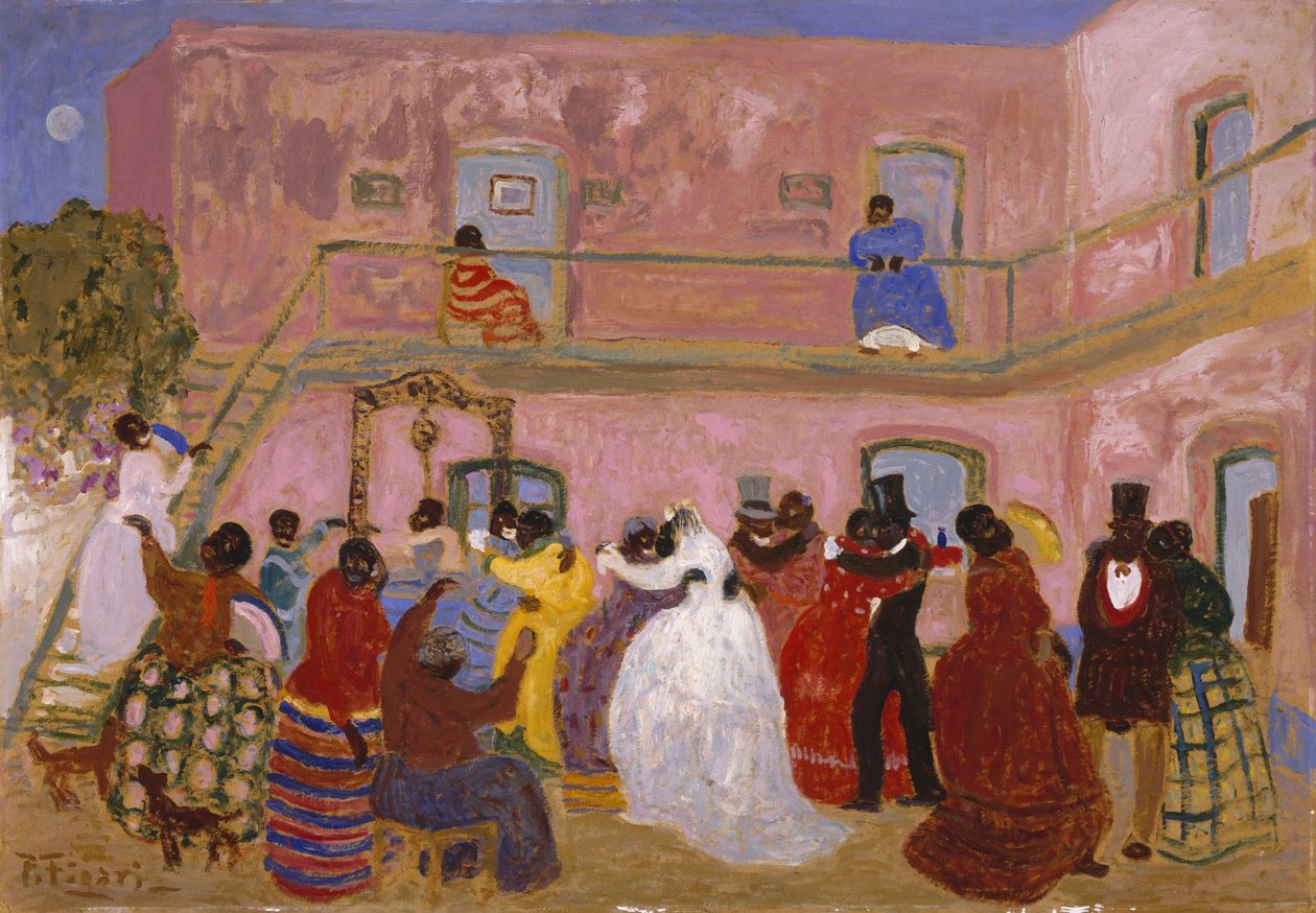 Off for the Honeymoon, 1918-25 (olej na płycie wiórowej) autorstwa Pedro Figari
