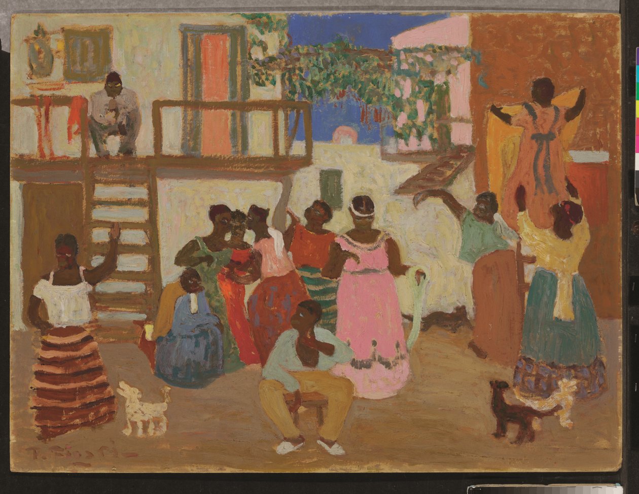Przygotowanie Candombe (dekoracja), c. 1935 (olej na pokładzie) autorstwa Pedro Figari
