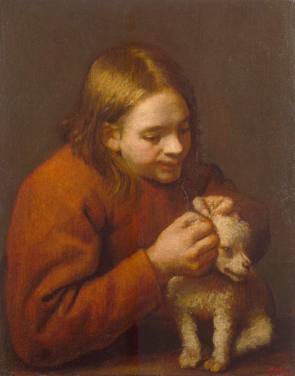 Chłopiec szuka pcheł na psie, 1650 autorstwa Pedro Nuñez de Villavicencio