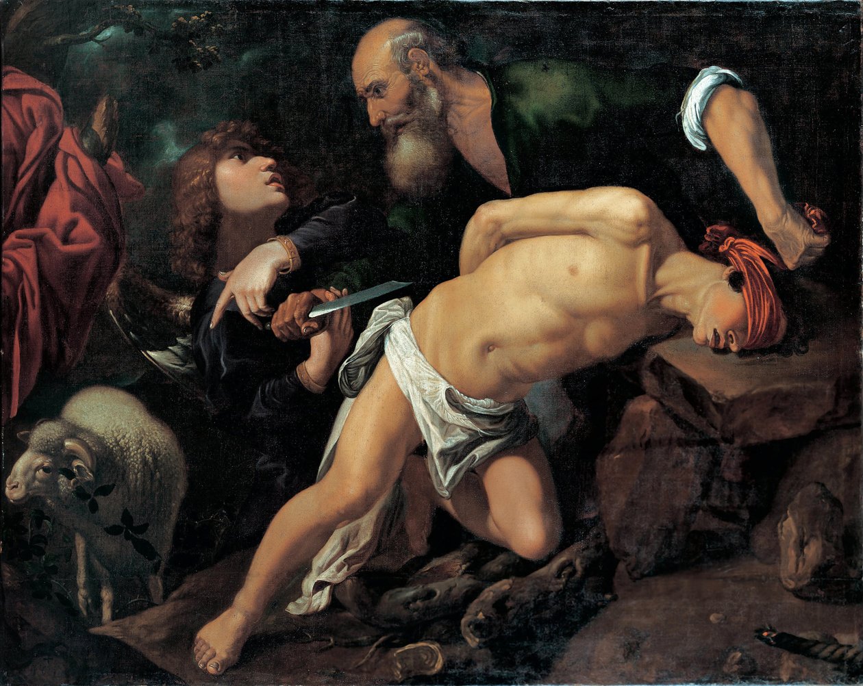 Ofiara Izaaka - Obraz Pedro Orrente (1588-1645), olej na płótnie, ok. 1615 autorstwa Pedro Orrente