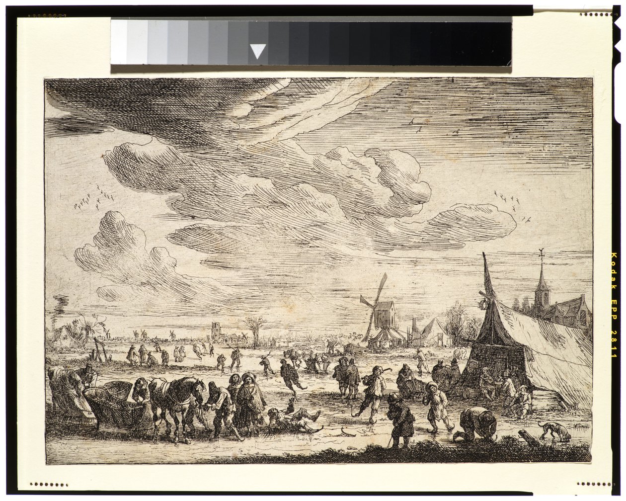 Łyżwiarze, ok. 1790 r. autorstwa Pieter Bouts