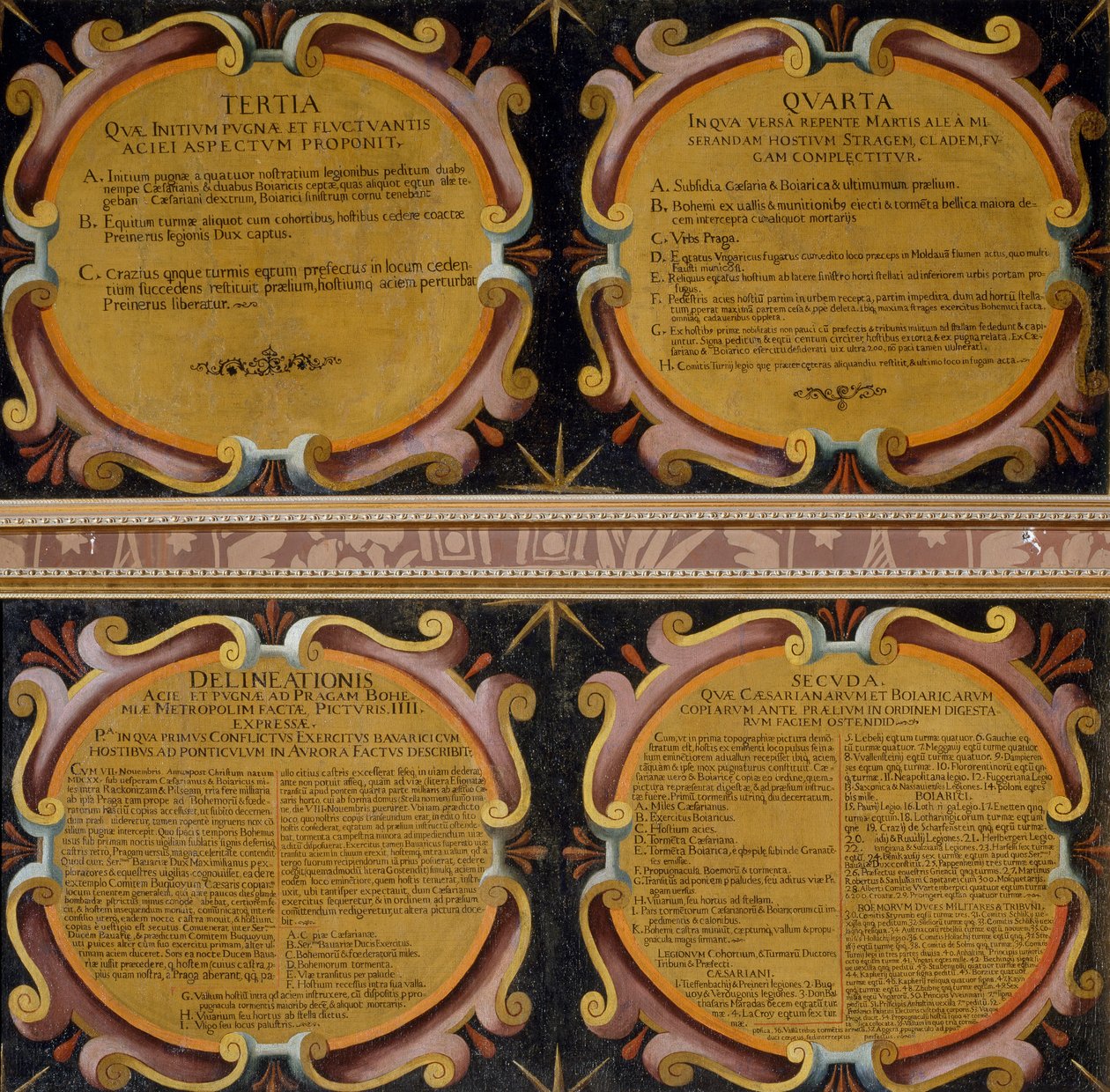 Podpisy z czterech obrazów z bitwy pod Białą Górą, 7-8 listopada 1620, Pieter Snayers (1592-1667) zachowane w Santa Maria della Vittoria w Rzymie autorstwa Peeter Snayers