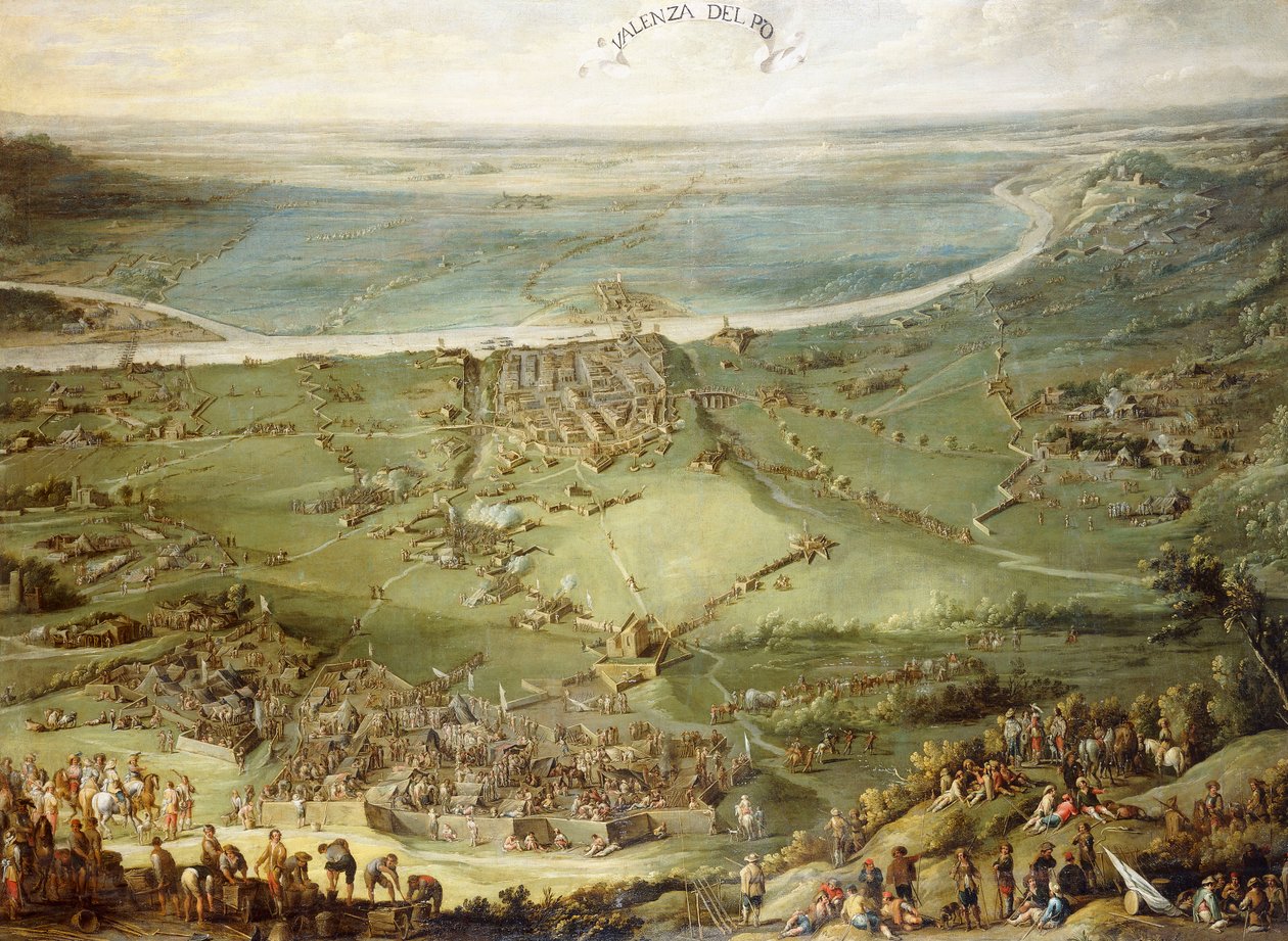 Wojska hiszpańskie i cesarskie pokonane przez Francję i Sabaudię pod Valenza Po, autorstwa Peeter Snayers