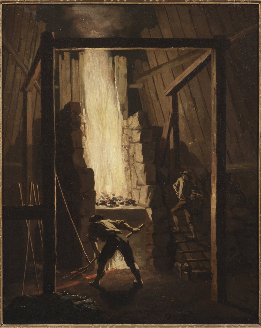 Interieur de la fonderie de cuivre a Falun (Zamsz) - Wnętrze Odlewni Miedzi w Falu, autorstwa Lillestroem, Pehr (1732-1816). olej na płótnie autorstwa Pehr Hilleström