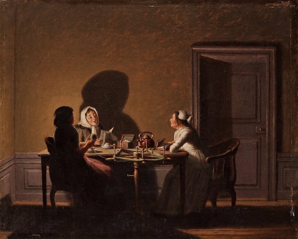 Czytanie przy Candlelight, par Hillestroem, Pehr (1732-1816). Olej na płótnie, format : 41,5x51,5, , Kolekcja prywatna autorstwa Pehr Hilleström