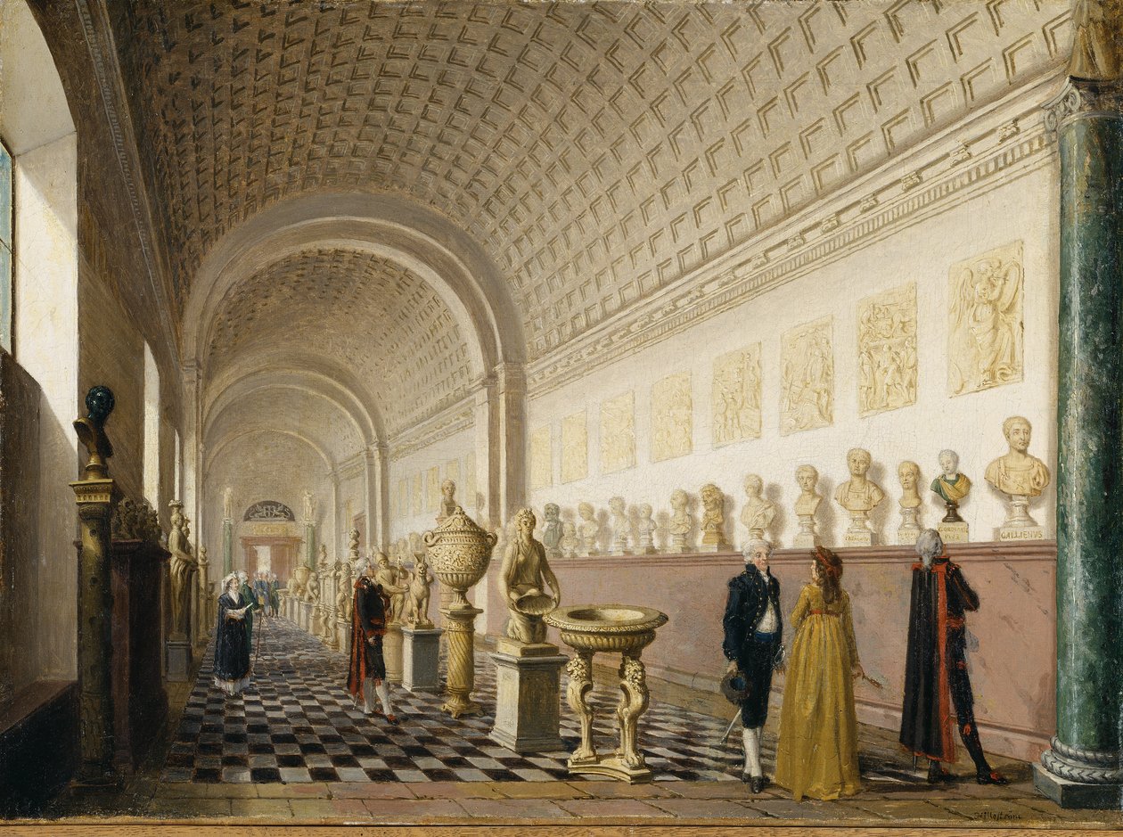 Galeria Wewnętrzna Muzeum Królewskiego w Pałacu Królewskim, Sztokholm, 1796 autorstwa Pehr Hilleström