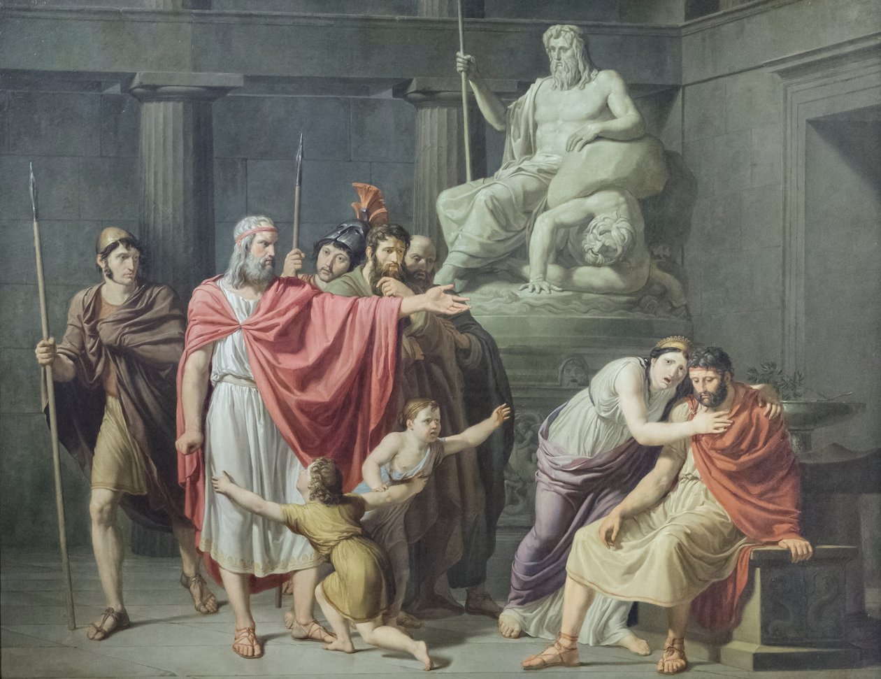 Leonidas potępia Celembrotusa (olej na płótnie) autorstwa Pelagio Palagi