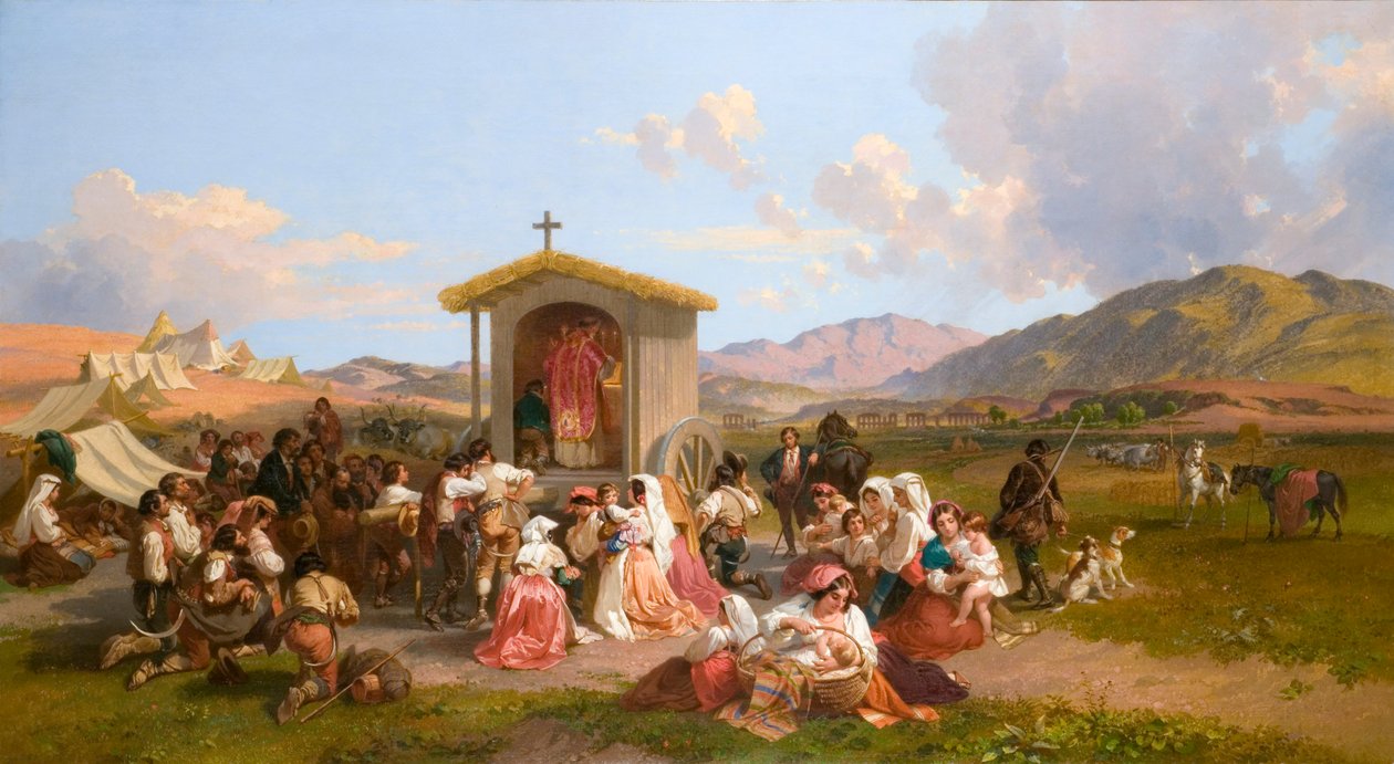 „Msza za żniwiarzy”, 1820-1885 autorstwa Penry Williams