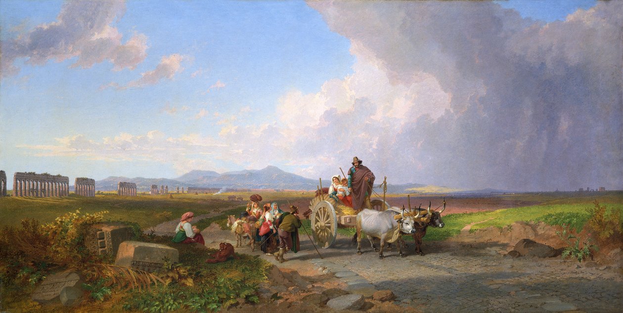 „Scena w rzymskiej Kampanii”, 1865 autorstwa Penry Williams