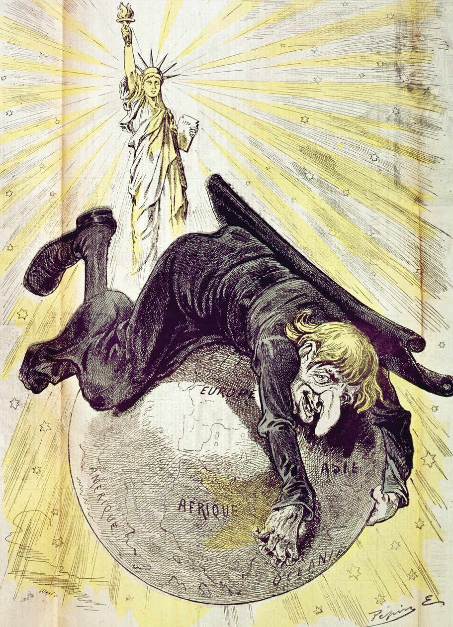 „Liberty Lighting the World”, okładka „Le Grelot”, ok.1880 autorstwa Pepin