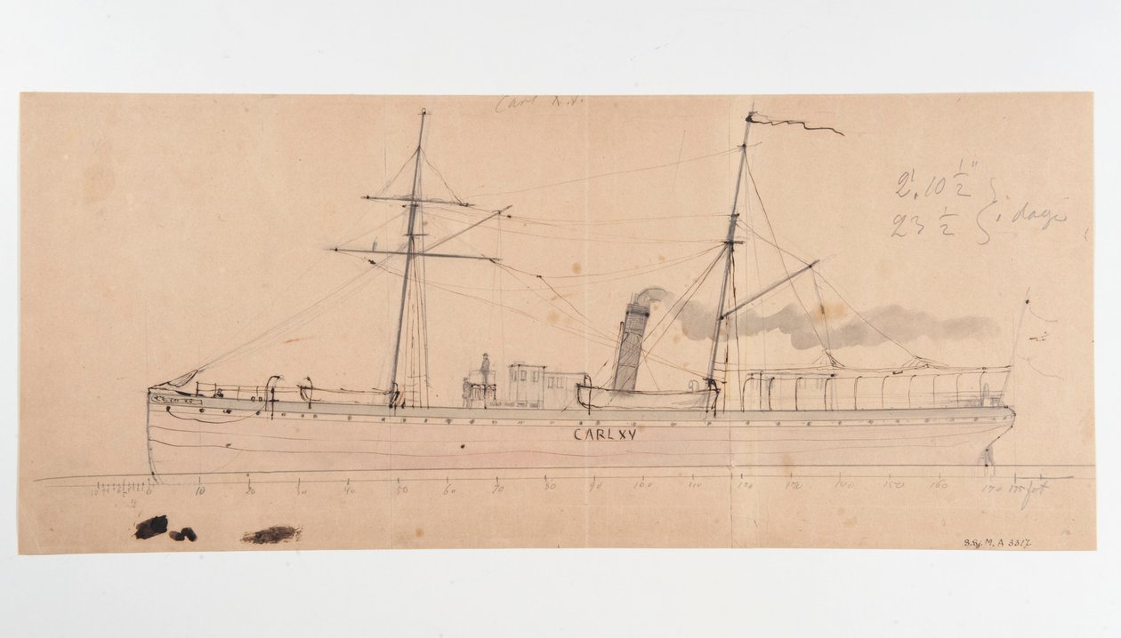 Angfartyget CARL XV autorstwa Per Wilhelm Cedergren