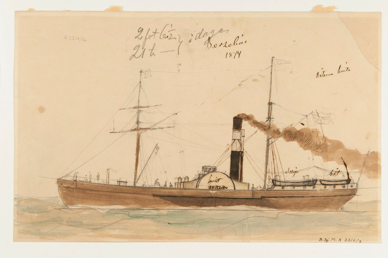 Hjulangfartyget BERZELIUS autorstwa Per Wilhelm Cedergren
