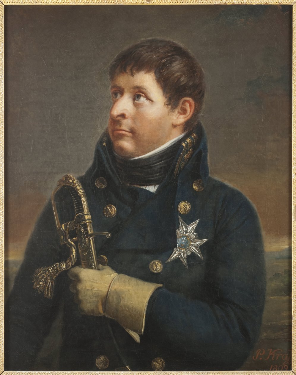 Le Prince Charles Auguste de Suede, duński generał - Portret Christiana Augusta Schleswig-Holstein-Sonderburg-Augustenborg (1768-1810), autorstwa Kraffta, Pera Młodszego (1777-1863). olej na płótnie autorstwa Per  Krafft