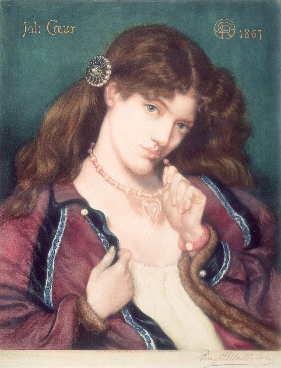 Pretty Heart, wg Dante Gabriel Rossetti (1828-82), 1867 autorstwa Percy Martindale