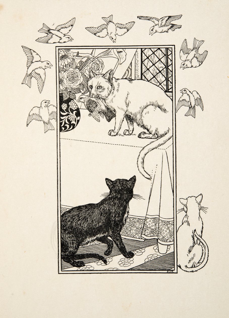 Singular Interposition, z „Stu anegdot zwierząt”, wyd. 1924 (grawerowanie) autorstwa Percy J. Billingshurst