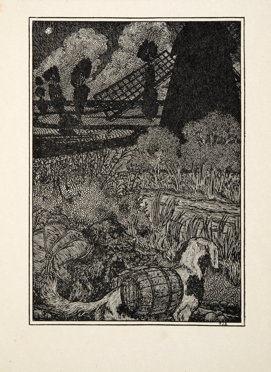 Przemytnicy psów, z „Stu anegdot zwierząt”, wyd. 1924 autorstwa Percy J. Billingshurst