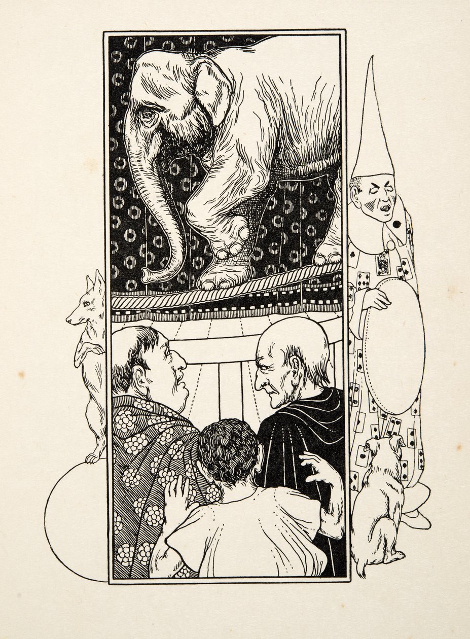 Taniec na linie słonia, z „Stu anegdot zwierząt”, wyd. 1924 autorstwa Percy J. Billingshurst