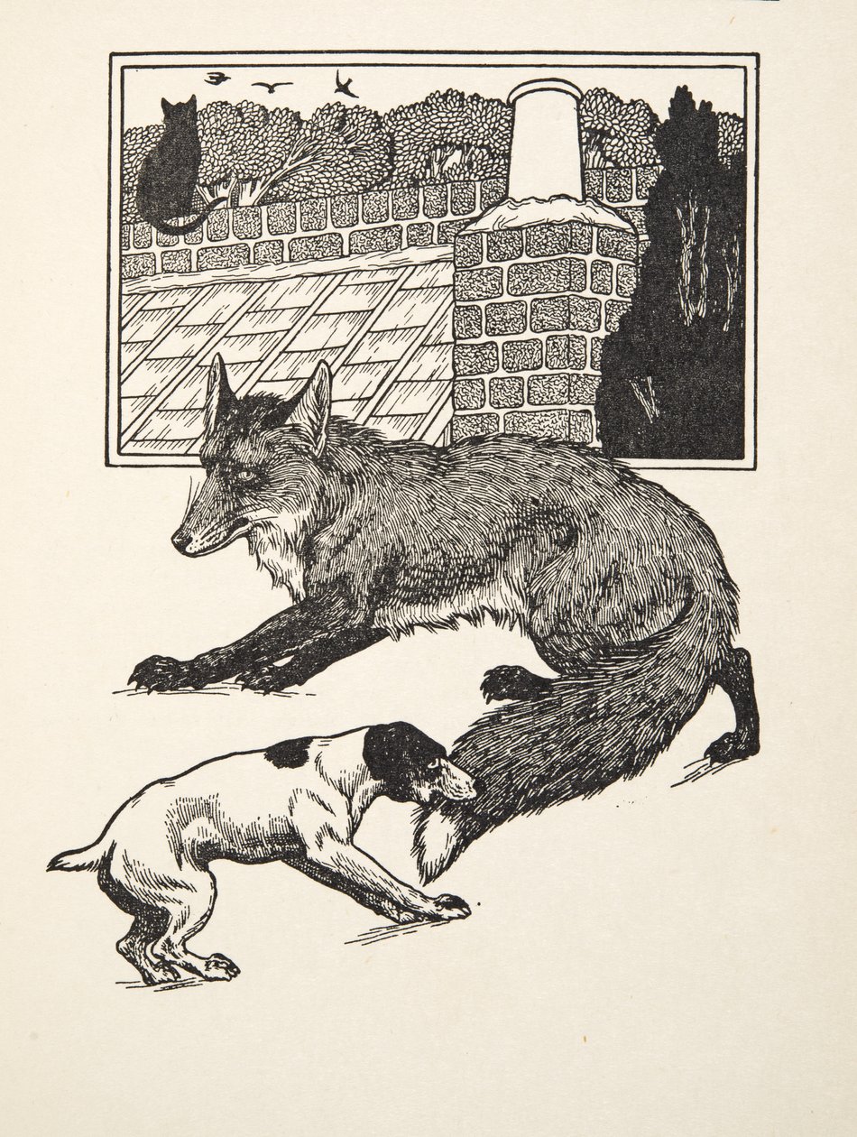 W pogoni za lisem, z „Stu anegdot zwierząt”, wyd. 1924 autorstwa Percy J. Billingshurst
