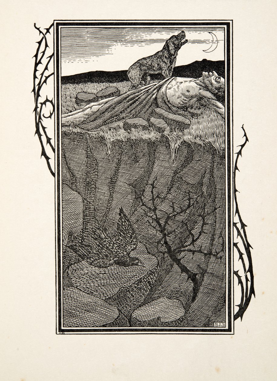 Sabinus i jego pies, z Stu anegdot zwierząt, wyd. 1924 autorstwa Percy J. Billingshurst