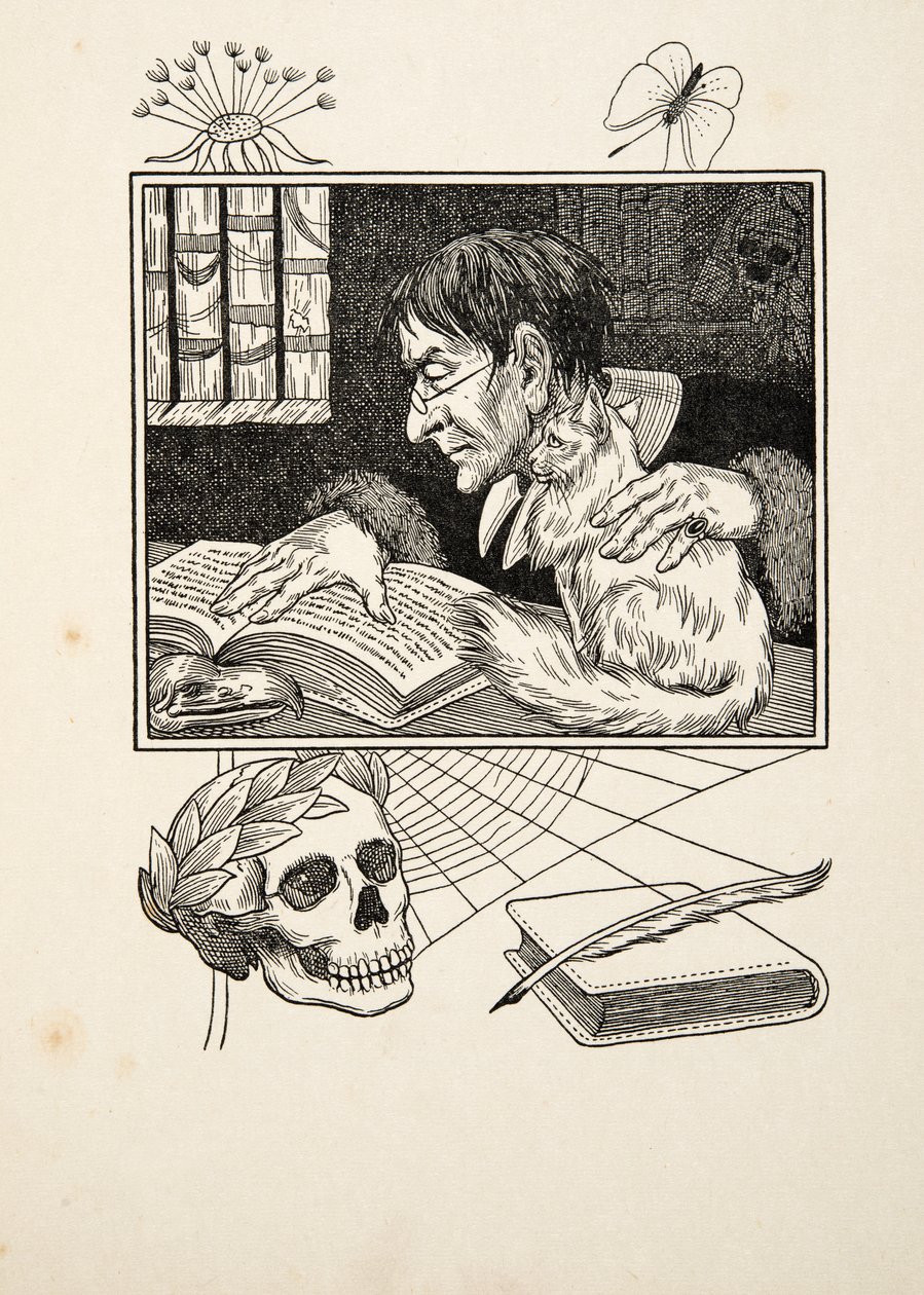 Sonnini i jego kot, ze Sto anegdot zwierząt, wyd. 1924 autorstwa Percy J. Billingshurst